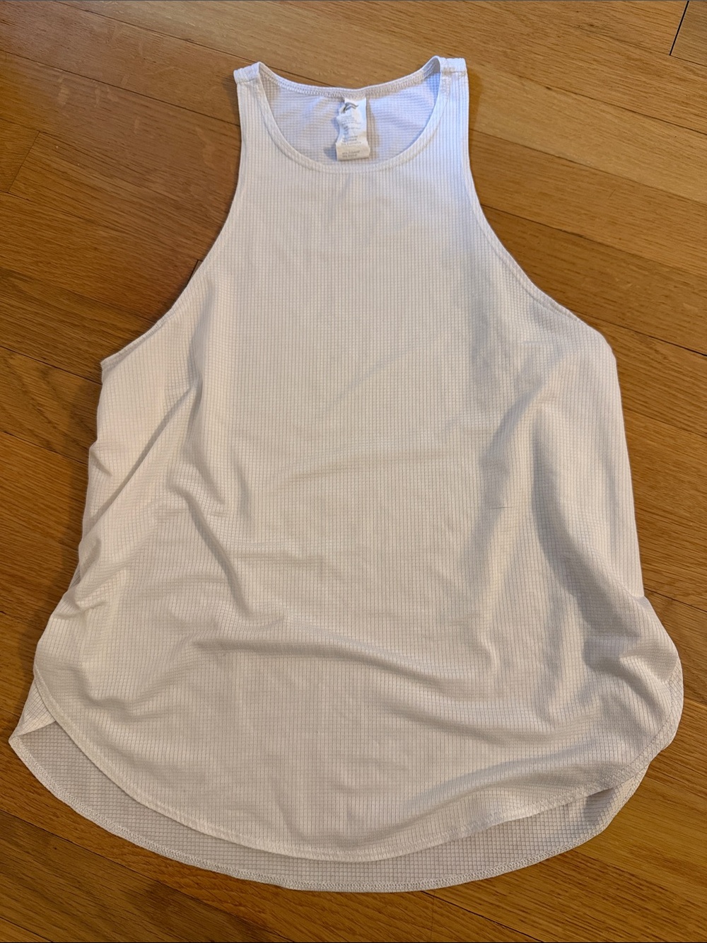 Fabletics White Ribbed High-Neck Tank